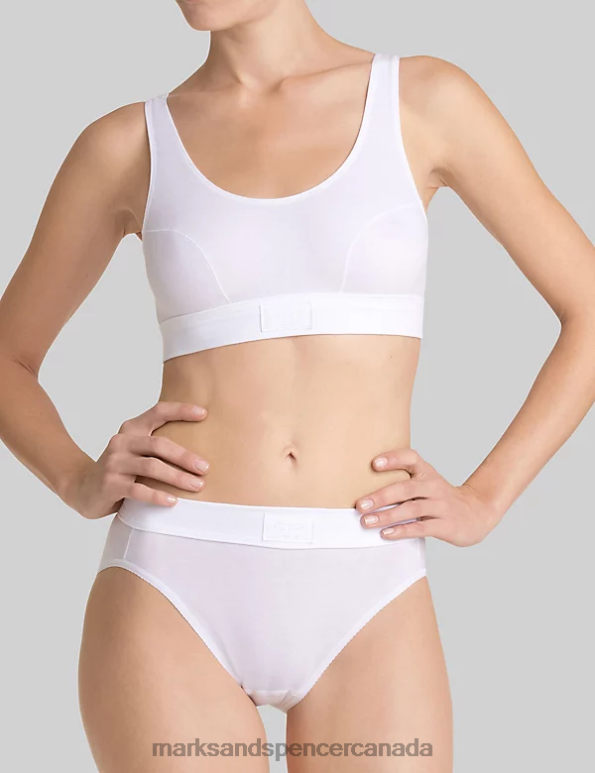 Unisex White Lingerie Marks & Spencer Double Comfort Cotton Rich Tai Briefs 20VTD3842 - Marks and Spencer online