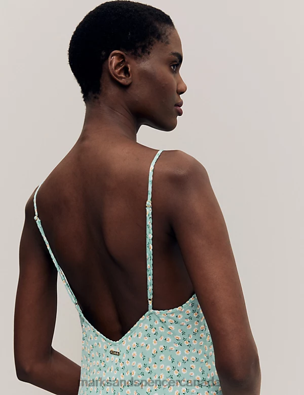 Marks and Spencer sale - Unisex Teal Mix Lingerie Marks & Spencer Floral Print Chemise 20VTD3576