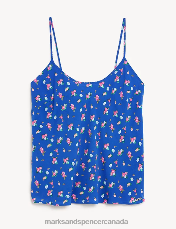 Unisex Blue Mix Lingerie Marks & Spencer Floral Print Cami Top 20VTD3528 - Marks and Spencer Canada locations