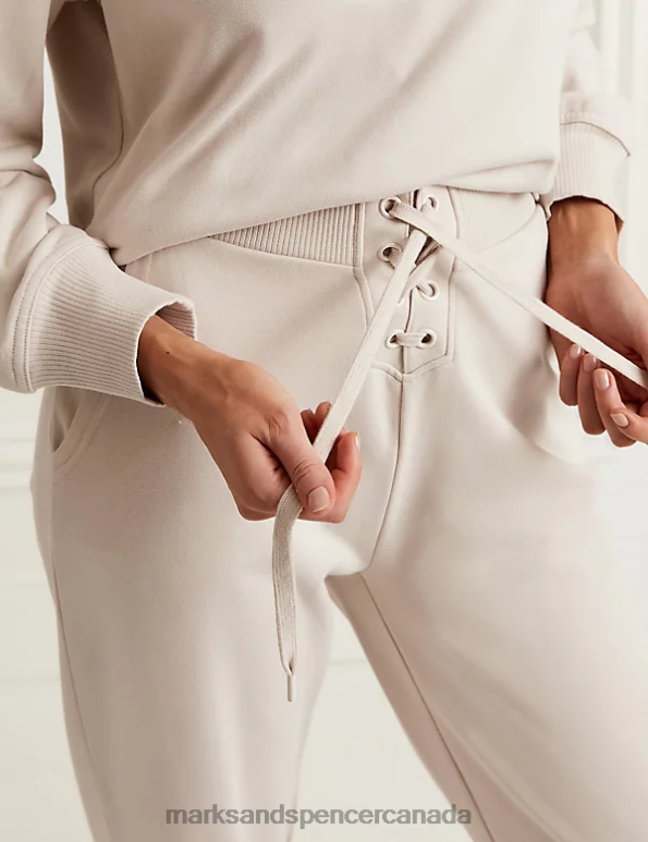 Marks and Spencer near me - Unisex Pale Opaline Lingerie Marks & Spencer Brushed Cotton Rich Lounge Joggers 20VTD3453