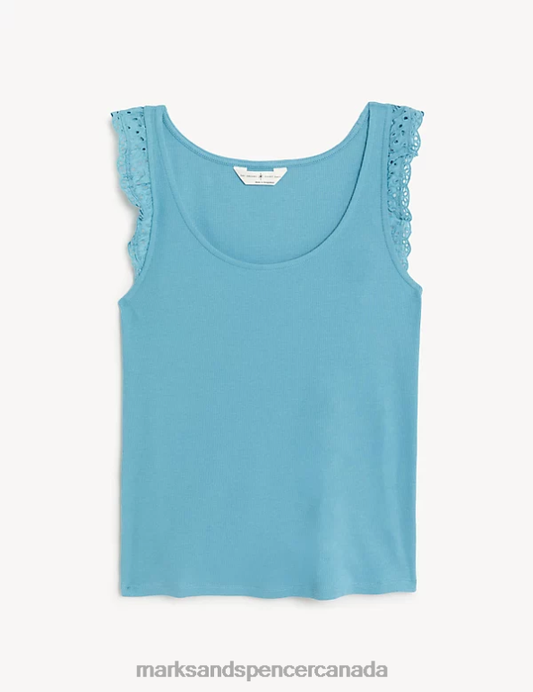 Marks and Spencer sale - Unisex Peacock Lingerie Marks & Spencer Cotton Rich Ribbed Vest 20VTD3573