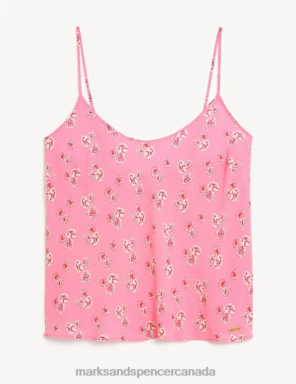 Marks and Spencer sale - Unisex Pink Mix Lingerie Marks & Spencer Floral Print Cami Top 20VTD3559
