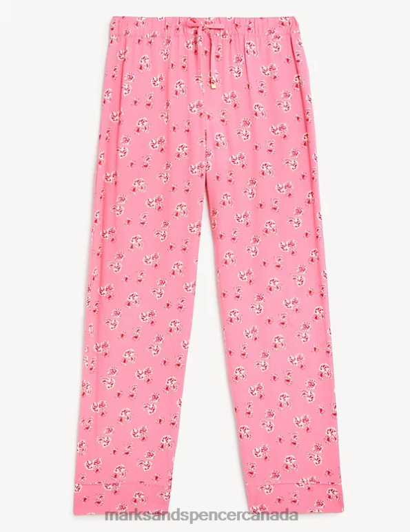 Unisex Pink Mix Lingerie Marks & Spencer Floral Print Pyjama Bottoms 20VTD3516 - Marks and Spencer Canada locations