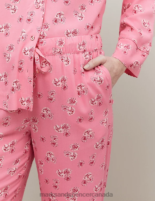 Unisex Pink Mix Lingerie Marks & Spencer Floral Print Pyjama Bottoms 20VTD3516 - Marks and Spencer Canada locations