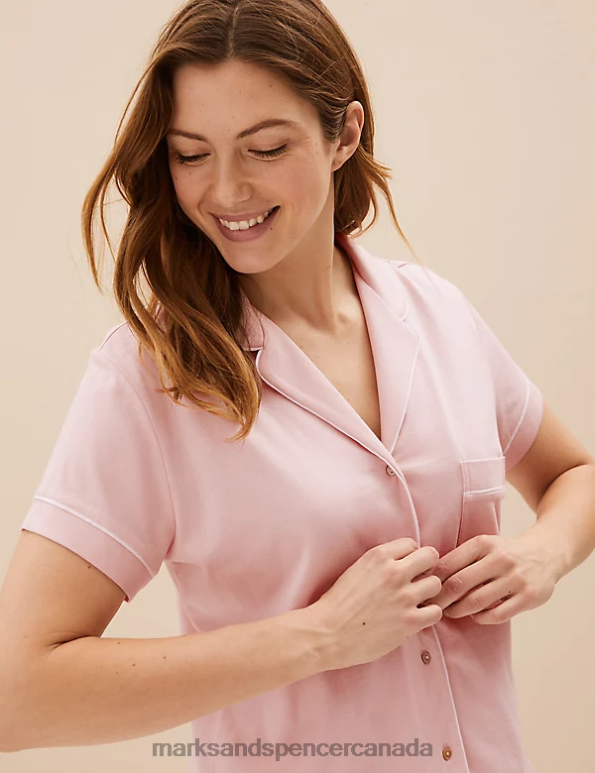 Marks and Spencer Canada - Unisex Soft Pink Lingerie Marks & Spencer Cotton Modal Shortie Set 20VTD3542