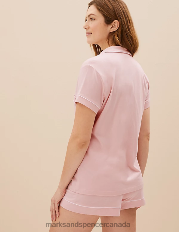 Marks and Spencer Canada - Unisex Soft Pink Lingerie Marks & Spencer Cotton Modal Shortie Set 20VTD3542