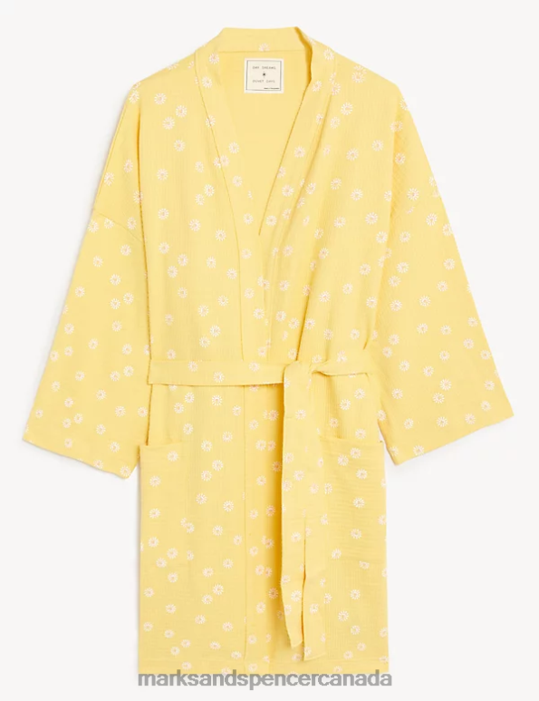 Marks and Spencer sale - Unisex Banana Lingerie Marks & Spencer Pure Cotton Waffle Dressing Gown 20VTD3655