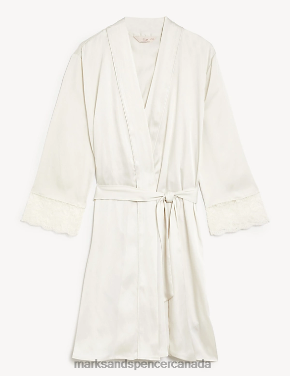 Marks and Spencer Canada - Unisex Ivory Lingerie Marks & Spencer Satin Short Wrap 20VTD3374