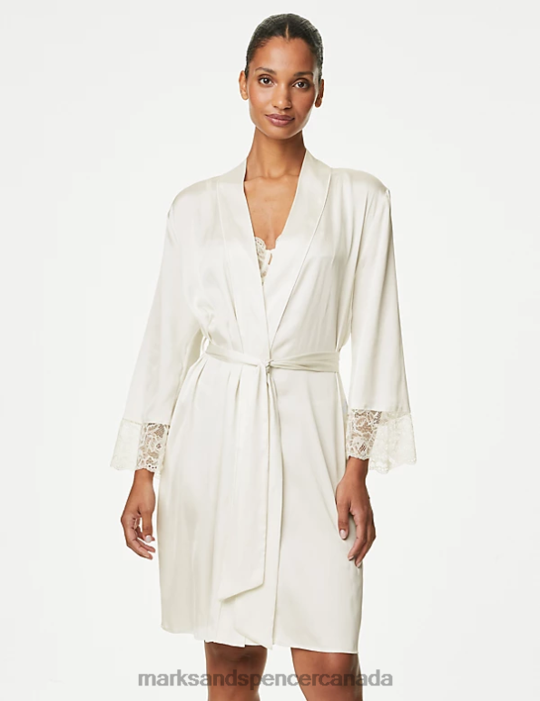 Marks and Spencer Canada - Unisex Ivory Lingerie Marks & Spencer Satin Short Wrap 20VTD3374