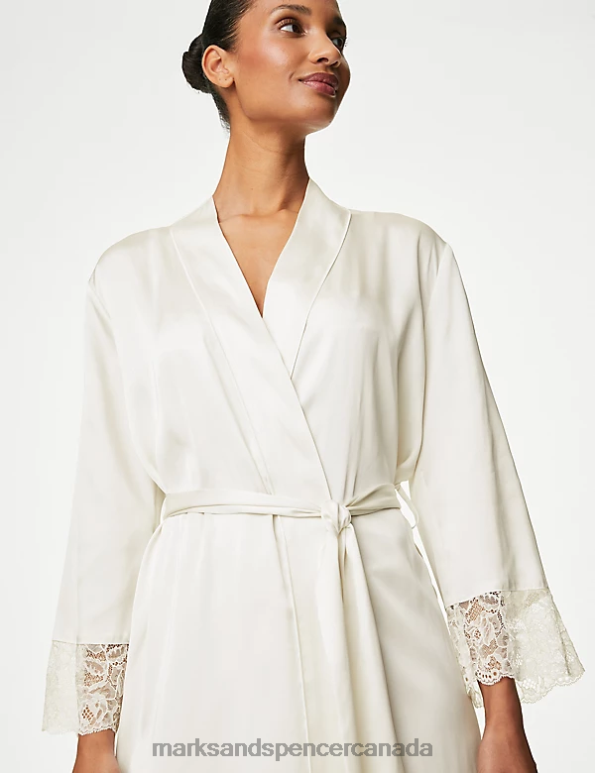 Marks and Spencer Canada - Unisex Ivory Lingerie Marks & Spencer Satin Short Wrap 20VTD3374