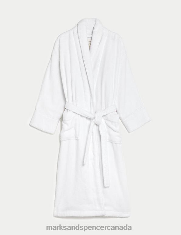 Unisex White Lingerie Marks & Spencer Pure Cotton Dressing Gown 20VTD3675 - Marks and Spencer Canada locations