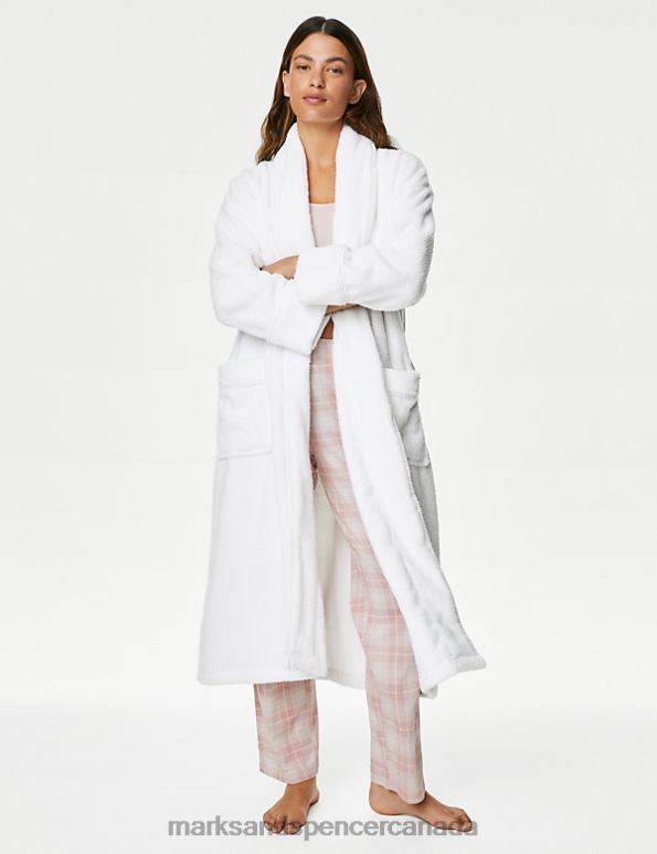 Unisex White Lingerie Marks & Spencer Pure Cotton Dressing Gown 20VTD3675 - Marks and Spencer Canada locations