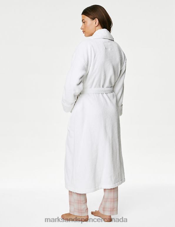 Unisex White Lingerie Marks & Spencer Pure Cotton Dressing Gown 20VTD3675 - Marks and Spencer Canada locations