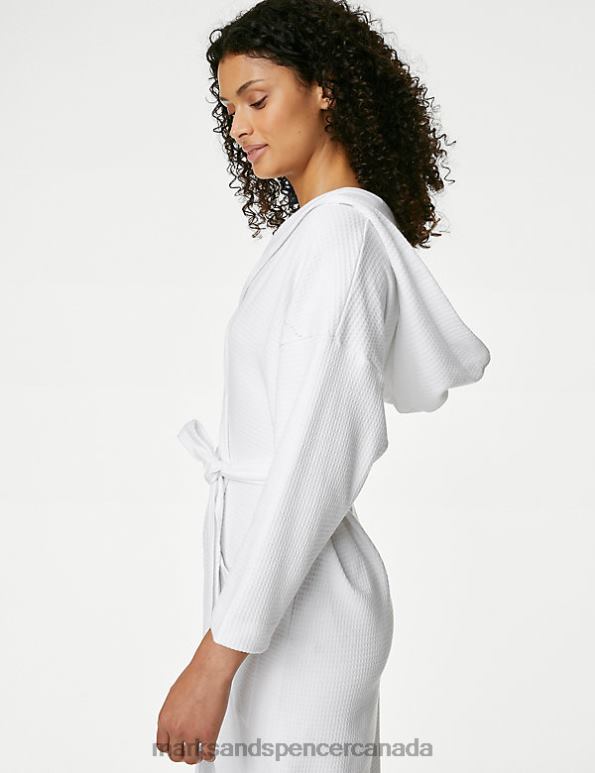 Marks and Spencer near me - Unisex White Lingerie Marks & Spencer Pure Cotton Jersey Waffle Dressing Gown 20VTD3512