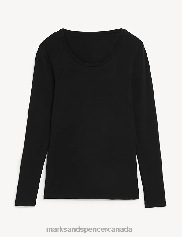 Marks and Spencer near me - Unisex Black Lingerie Marks & Spencer Heatgen Plus Thermal Long Sleeve Top 20VTD3676