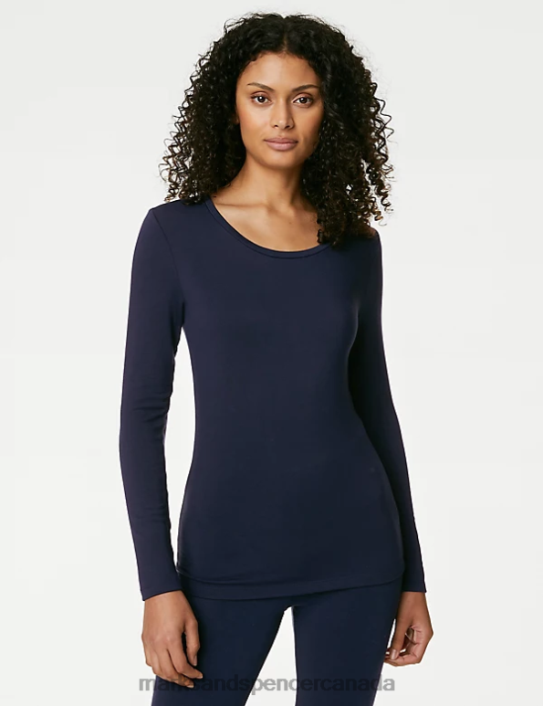 Unisex Navy Lingerie Marks & Spencer Heatgen Plus Thermal Long Sleeve Top 20VTD3910 - Marks and Spencer outlet