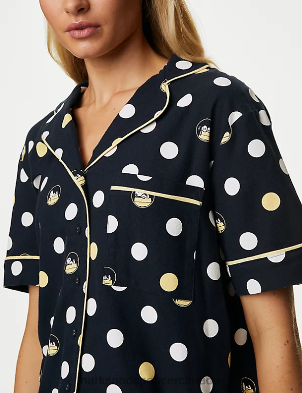 Unisex Navy Mix Lingerie Marks & Spencer Pure Cotton Snoopy Shortie Set 20VTD3351 - Marks and Spencer Canada locations