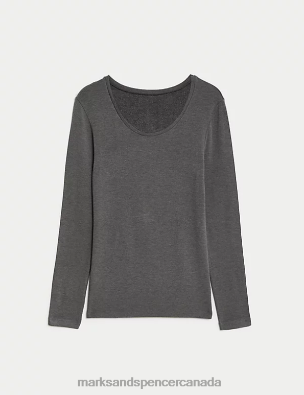 Marks and Spencer near me - Unisex Charcoal Lingerie Marks & Spencer Heatgen Plus Thermal Long Sleeve Top 20VTD4692