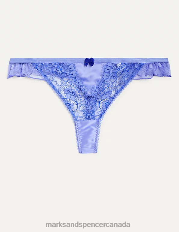 Unisex Blue Mix Lingerie Marks & Spencer Linea Lace Thong 20VTD4524 - Marks and Spencer outlet