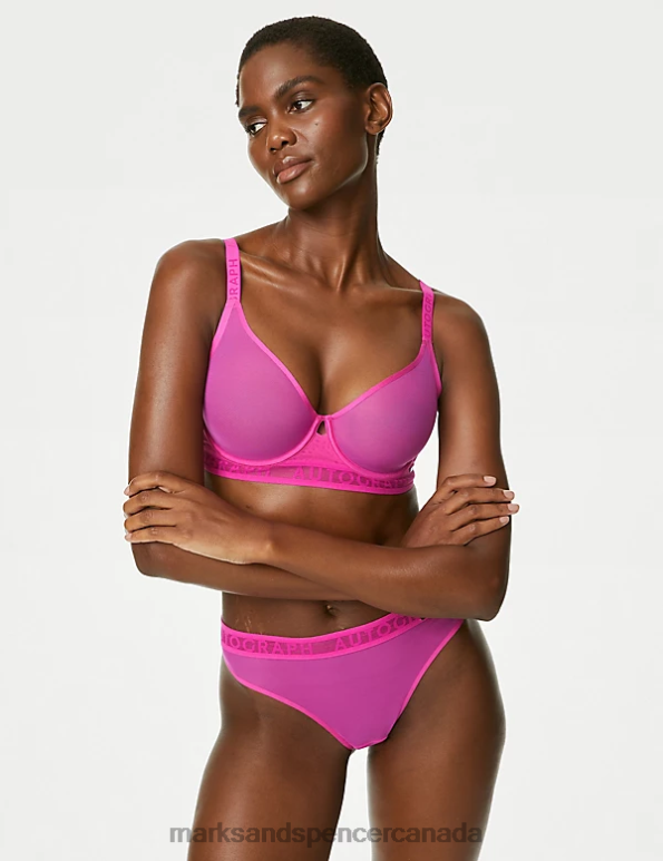 Unisex Fuchsia Lingerie Marks & Spencer Tivoli Mesh Thong 20VTD4827 - Marks and Spencer online