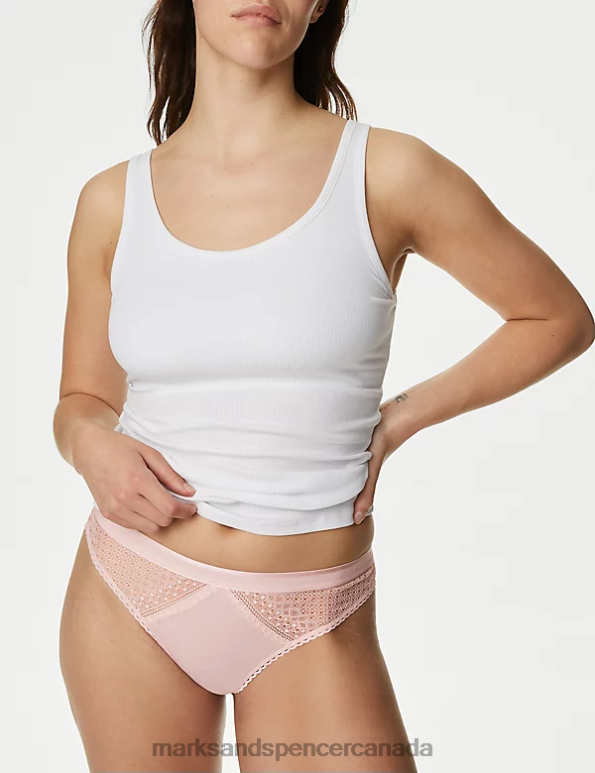 Marks and Spencer Canada - Unisex Soft Pink Lingerie Marks & Spencer 3pk Cotton with Cool Comfort Thongs 20VTD4382