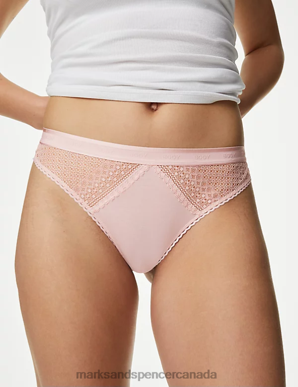 Marks and Spencer Canada - Unisex Soft Pink Lingerie Marks & Spencer 3pk Cotton with Cool Comfort Thongs 20VTD4382