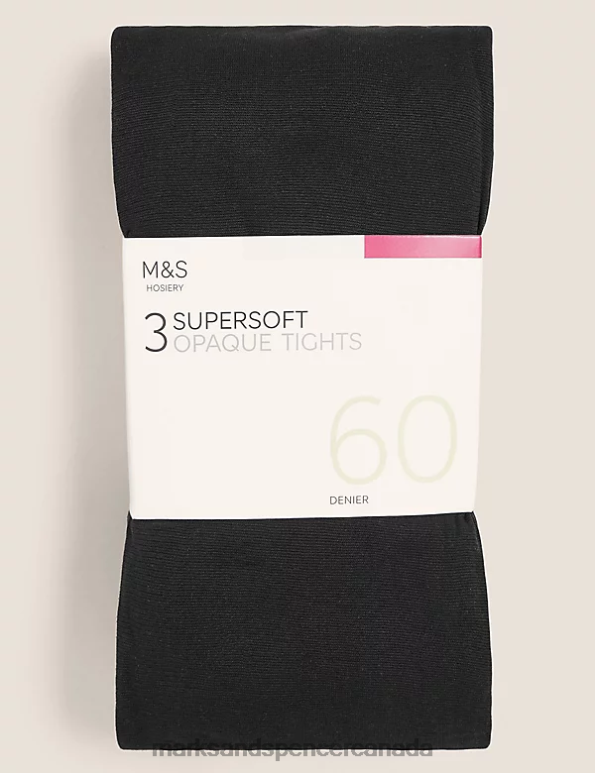 Marks and Spencer near me - Unisex Black Lingerie Marks & Spencer 3pk 60 Denier Supersoft Opaque Tights 20VTD4674