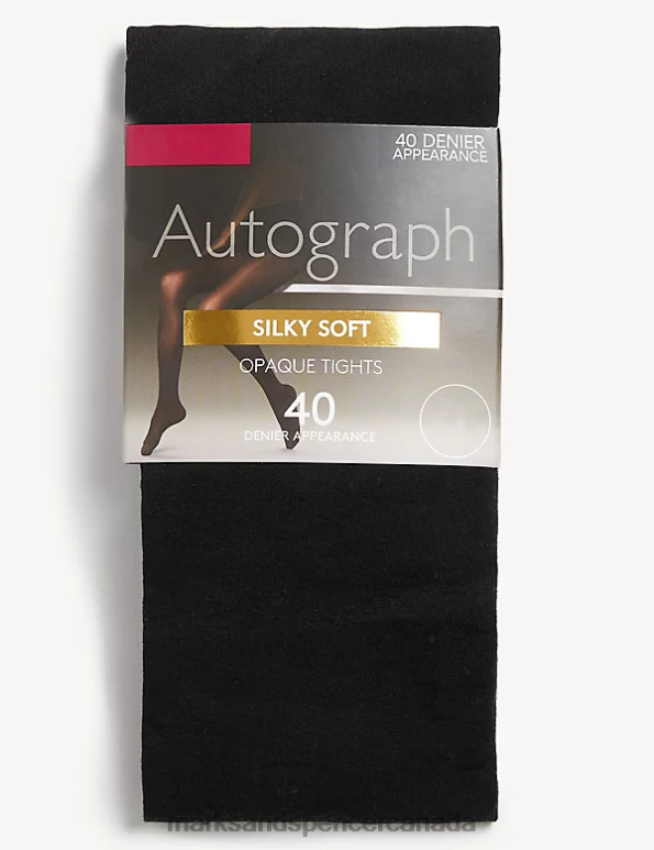 Unisex Black Lingerie Marks & Spencer 40 Denier Silky Soft Tights 20VTD4529 - Marks and Spencer online