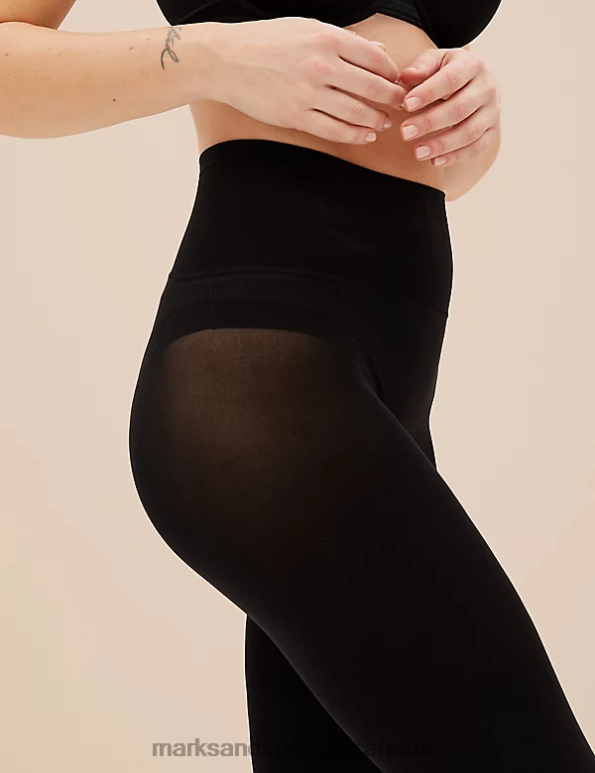 Unisex Black Lingerie Marks & Spencer 60 Denier Soft Luxe Seamless Opaque Tights 20VTD4559 - Marks and Spencer Canada locations