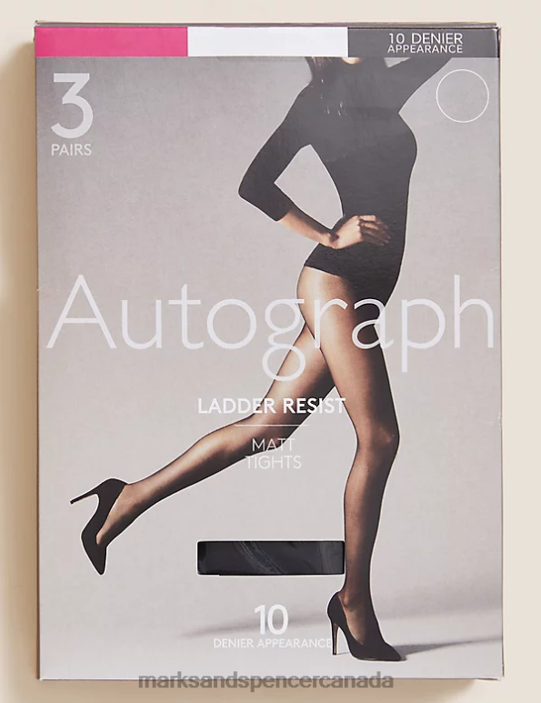 Unisex Navy Lingerie Marks & Spencer 3pk 10 Denier Ladder Resist Matt Tights 20VTD4240 - Marks and Spencer outlet