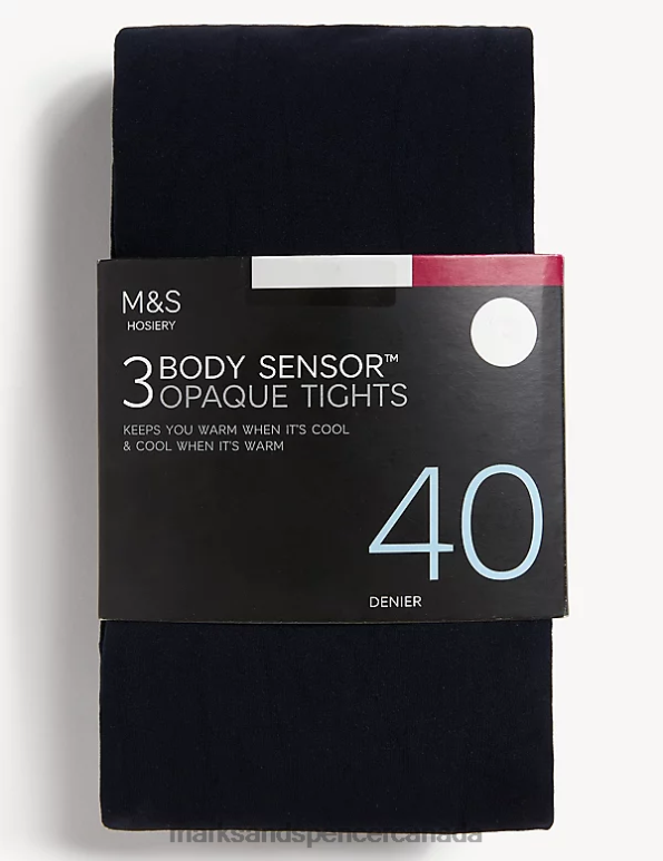 Unisex Navy Lingerie Marks & Spencer 3pk 40 Denier Body Sensor Tights 20VTD4849 - Marks and Spencer Canada locations