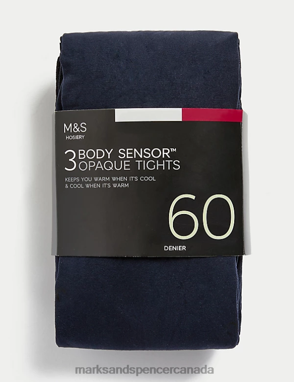 Unisex Navy Lingerie Marks & Spencer 3pk 60 Denier Body Sensor Tights 20VTD5020 - Marks and Spencer Canada locations