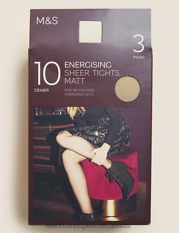 Unisex Opaline Lingerie Marks & Spencer 3pk 10 Denier Energising Sheer Tights 20VTD4683 - Marks and Spencer outlet