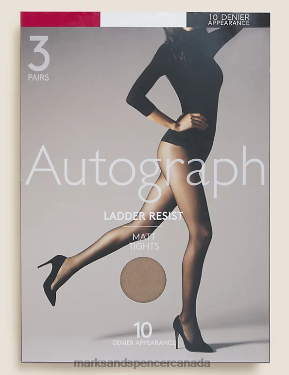 Unisex Pale Opaline Lingerie Marks & Spencer 3pk 10 Denier Ladder Resist Matt Tights 20VTD4237 - Marks and Spencer online