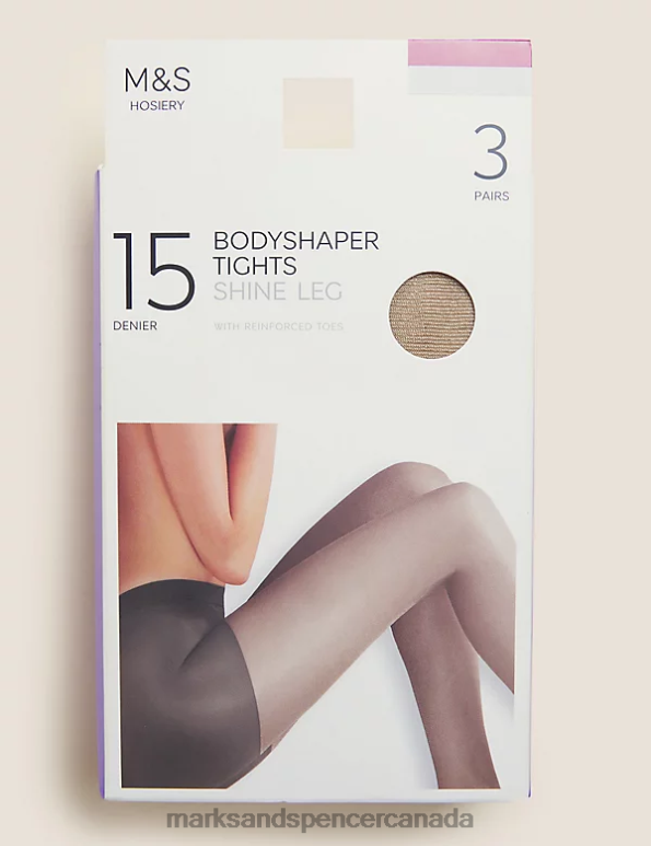 Unisex Pale Opaline Lingerie Marks & Spencer 3pk 15 Denier Body Shaping Tights 20VTD4447 - Marks and Spencer online