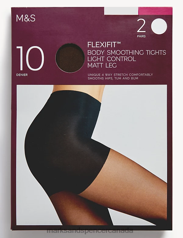 Unisex Rich Quartz Lingerie Marks & Spencer 2pk Flexifit 10 Denier Light Control Sheer Tights 20VTD4452 - Marks and Spencer outlet