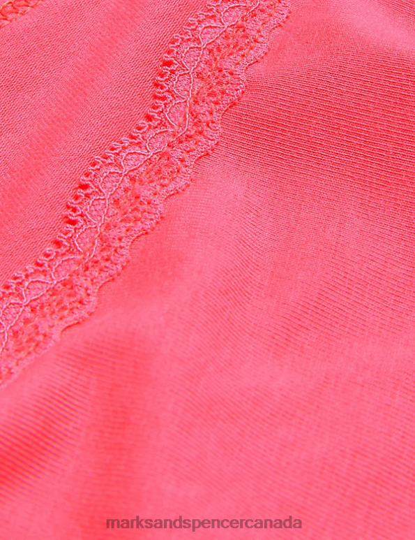 Marks and Spencer Canada - Unisex Pink Mix Lingerie Marks & Spencer 3pk Cotton Rich Lace Trim Vests 20VTD3746