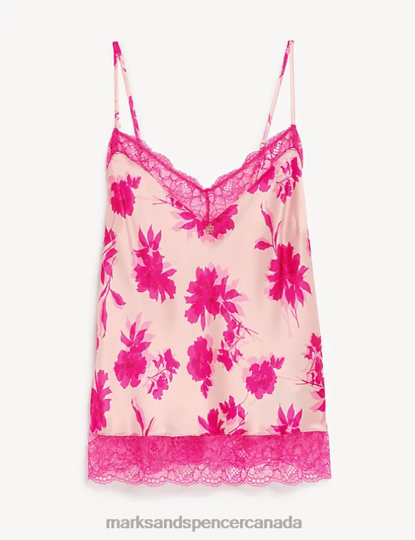Marks and Spencer sale - Unisex Pink Mix Lingerie Marks & Spencer Laylani Silk & Lace Floral Cami 20VTD3886