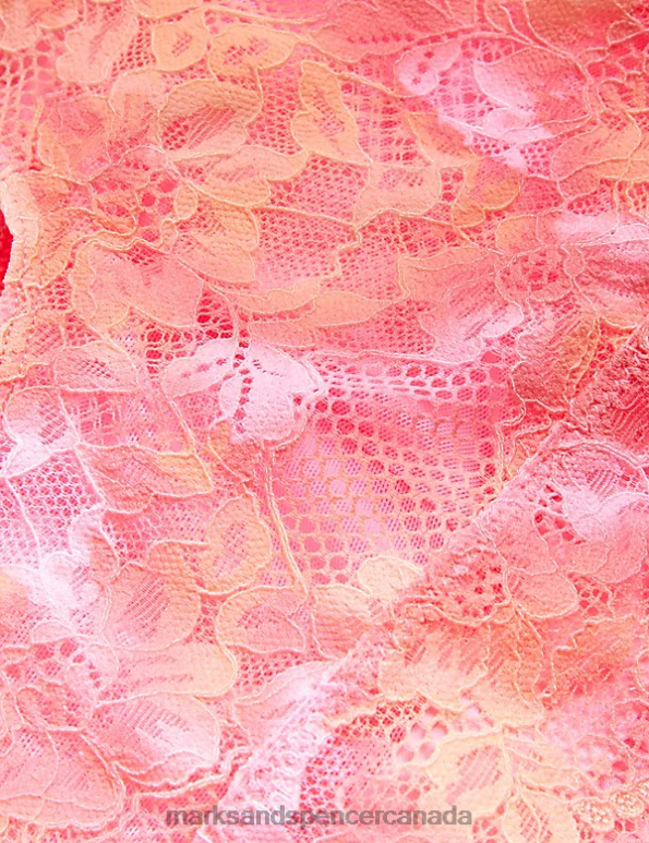 Unisex Pink Mix Lingerie Marks & Spencer Meia Rib Lace Crop Top 20VTD4245 - Marks and Spencer Canada locations
