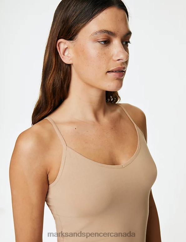 Unisex Rose Quartz Lingerie Marks & Spencer 3pk Cotton Rich Strappy Vests 20VTD3759 - Marks and Spencer outlet