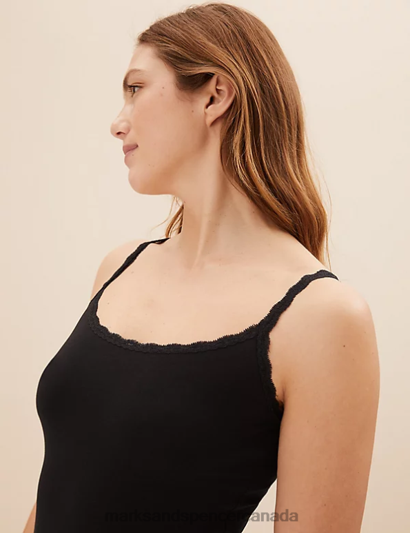 Marks and Spencer near me - Unisex Soft Pink Lingerie Marks & Spencer 3pk Cotton Rich Lace Trim Vests 20VTD3747