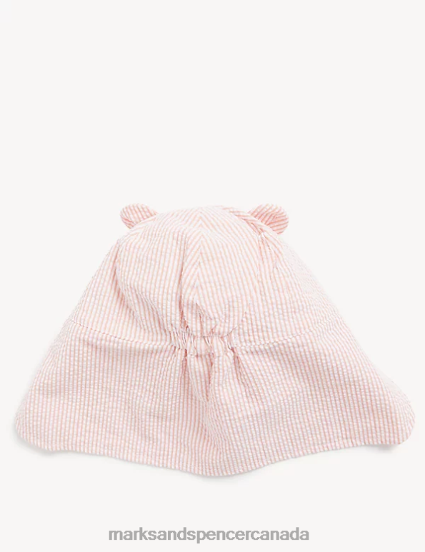 Kids Apricot Accessories Marks & Spencer Pure Cotton Striped Sun Hat 20VTD8728 - Marks and Spencer Canada locations