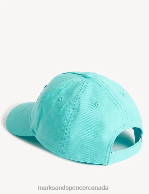 Marks and Spencer Canada - Kids Bright Aqua Accessories Marks & Spencer Embroidered Good Vibes Slogan Cap 20VTD8452