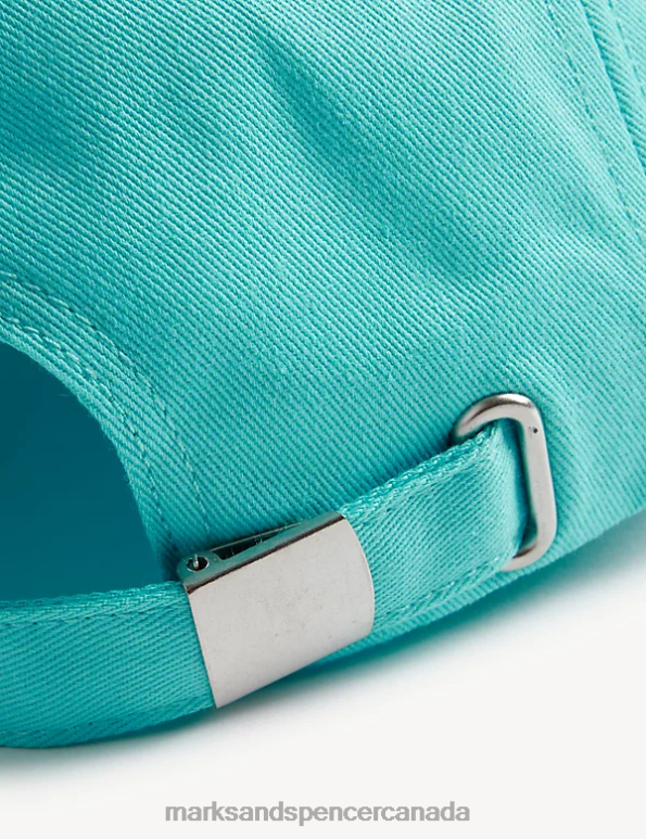 Marks and Spencer Canada - Kids Bright Aqua Accessories Marks & Spencer Embroidered Good Vibes Slogan Cap 20VTD8452