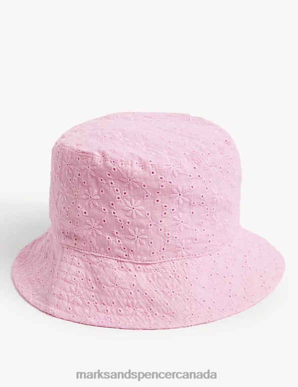 Marks and Spencer Canada - Kids Cool Pink Accessories Marks & Spencer Pure Cotton Embroidered Sun Hat 20VTD8774