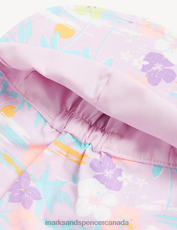 Kids Cool Pink Accessories Marks & Spencer Pure Cotton Floral Sun Hat 20VTD8133 - Marks and Spencer outlet