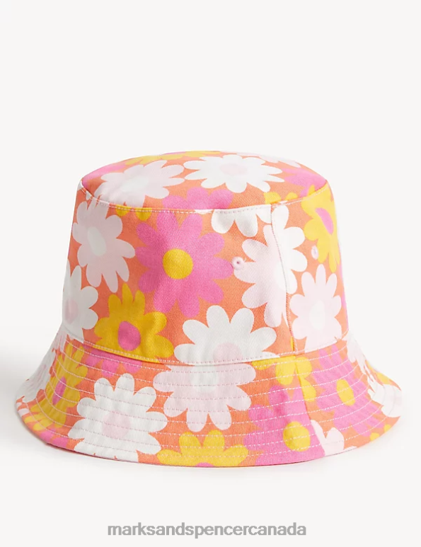 Marks and Spencer near me - Kids Coral Accessories Marks & Spencer Pure Cotton Floral Sun Hat 20VTD8381