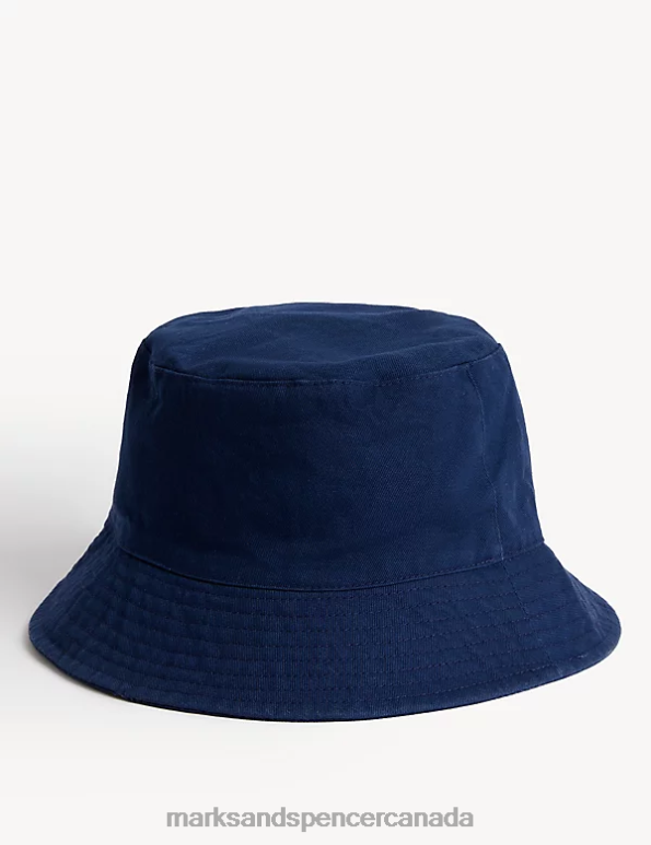 Kids Indigo Accessories Marks & Spencer Pure Cotton Plain Sun Hat 20VTD8618 - Marks and Spencer Canada locations