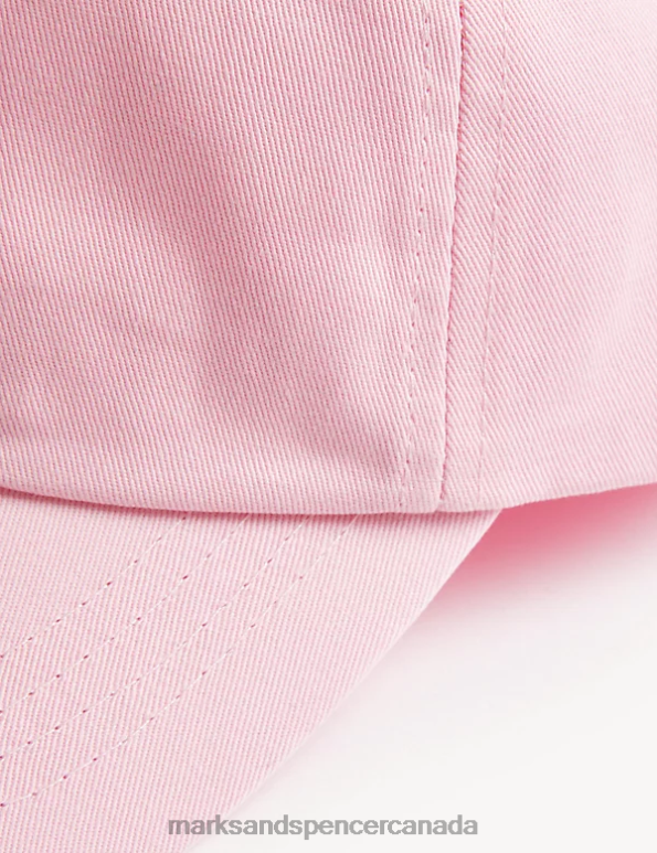 Kids Light Pink Accessories Marks & Spencer Pure Cotton Plain Baseball Cap 20VTD8307 - Marks and Spencer Canada locations