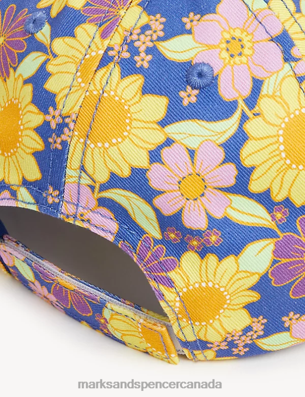 Marks and Spencer Canada - Kids Multi Accessories Marks & Spencer Pure Cotton Floral Baseball Cap 20VTD8317